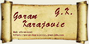 Goran Karajović vizit kartica